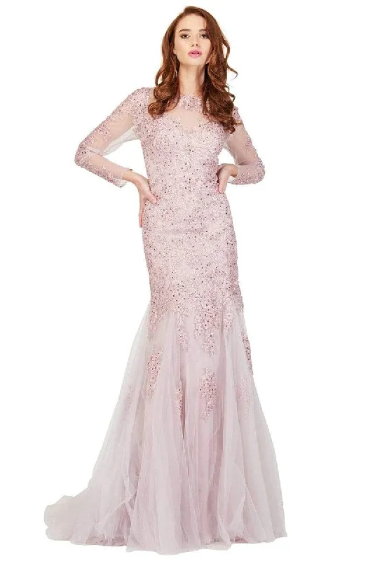 Deep Discounts Cecilia Couture - 1854 Beaded Lace Trumpet Evening Gown