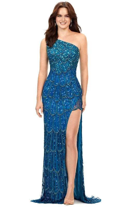YEAR-End Sale Ashley Lauren 11284 - Peacock Beaded Prom Dress