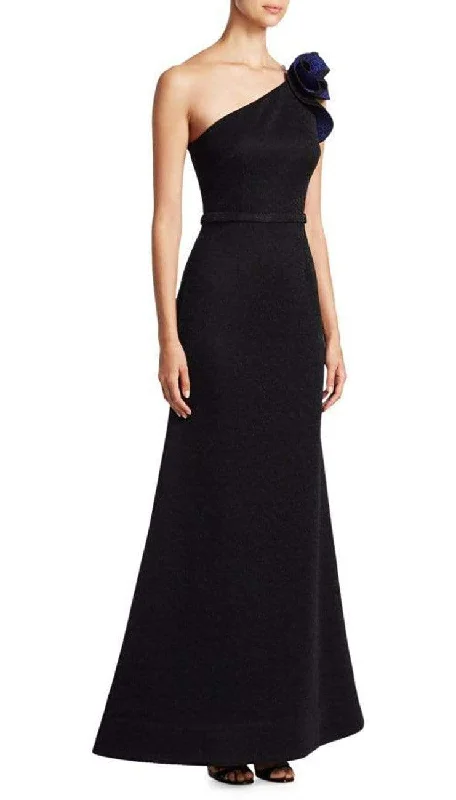 Factory Direct Sale Nero By Jatin Varma - 480137 Ruffled One Shoulder Trumpet Dress - 1 pc Black In Size 8 Available