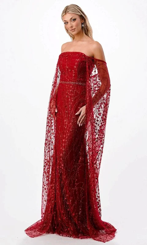 Early Bird Discount Aspeed Design P2300 - Glitter Off Shoulder Evening Gown