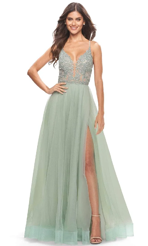 Closeout La Femme 31542 - Sleeveless Embellished Prom Dress