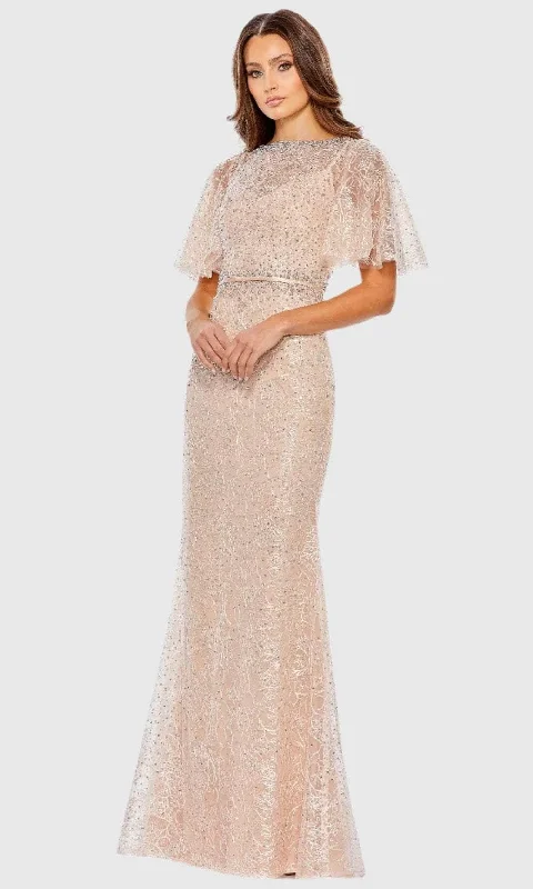 Act Now Mac Duggal A20368 - Butterfly Sleeve Heat-Set Embellished Prom Gown
