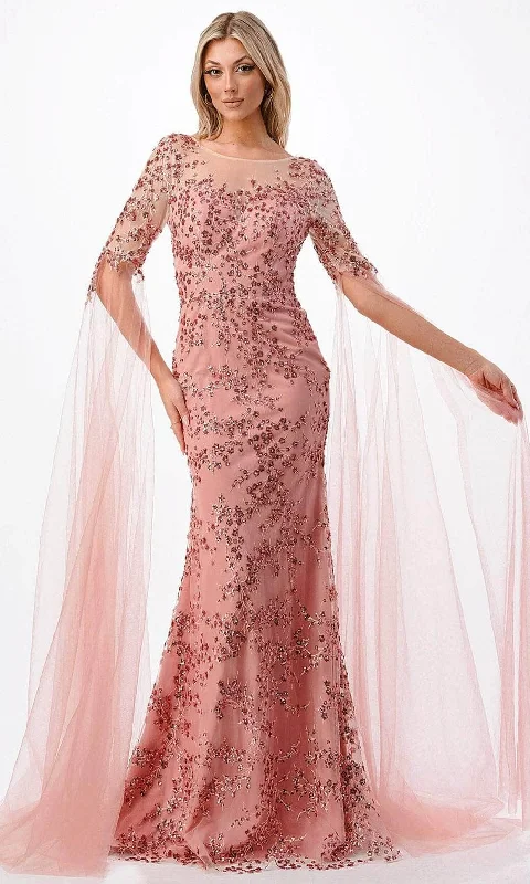 Savings Galore Aspeed Design P2221 - Illusion Cape Sleeve Formal Gown