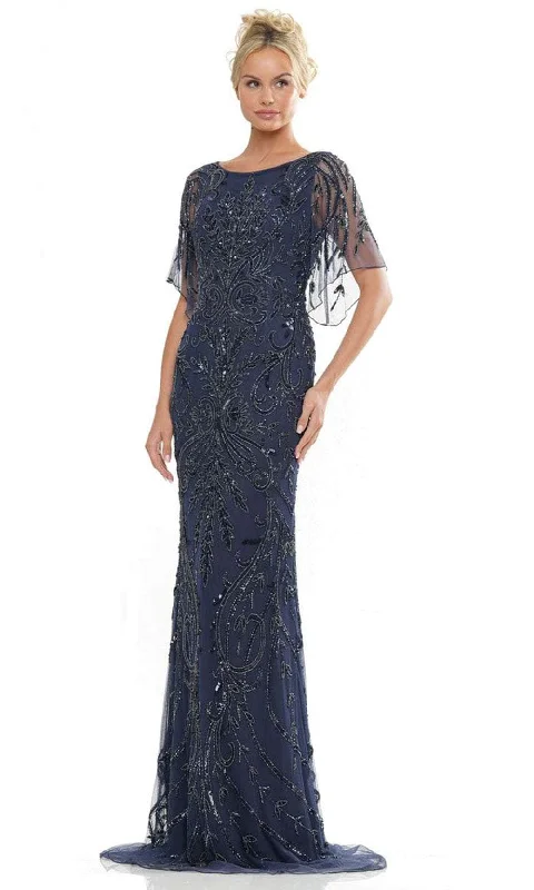 Inventory Reduction Marsoni by Colors MV1261 - Bateau Neck Sequin Long Dress
