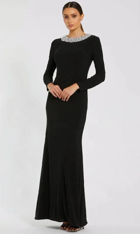 Limited Time Offer Ieena Duggal 49951 - Long Sleeve Beaded Neckline Evening Gown