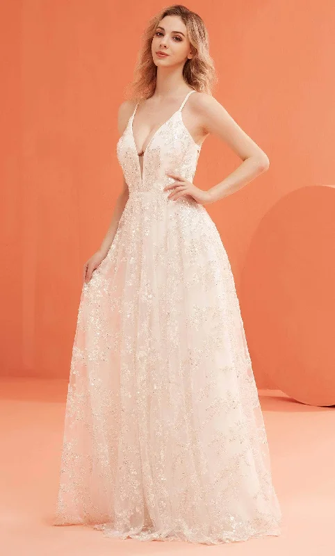 Epic Deals J'Adore Dresses J22012 - Beaded V-Neck A-Line Prom Gown