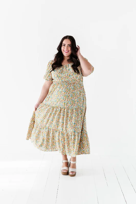 Shop and Save Susie Floral Tiered Dress - Size 1X & 2X Left