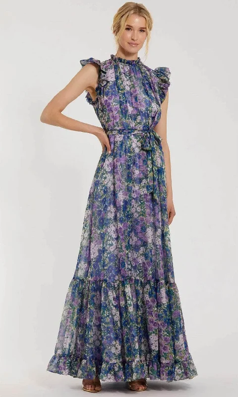 Exclusive Online Offer Ieena Duggal 56116 - Printed Floral Design Mock Neck Prom Gown