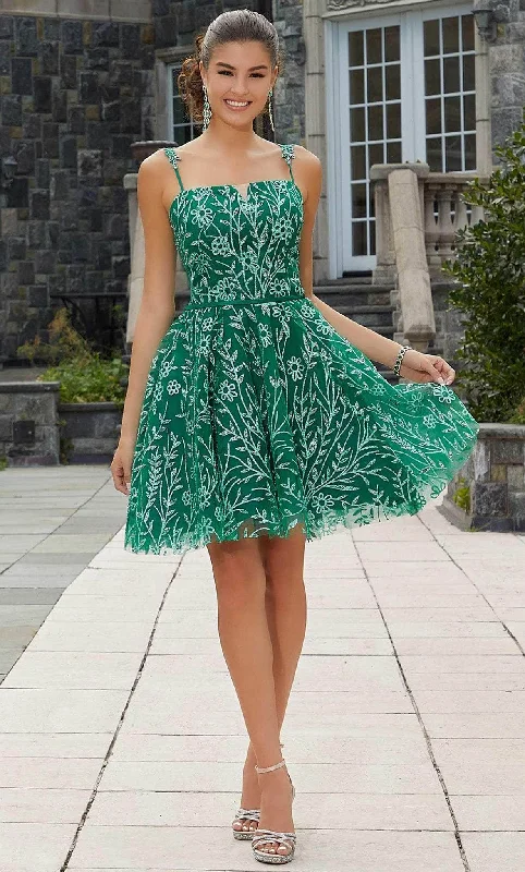 Huge Savings Damas 9613 - Sleeveless Floral Patterned Cocktail Dress