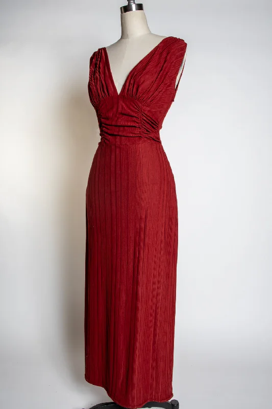Special Savings Formal Athena Gown Dress - Brick Rib Knit