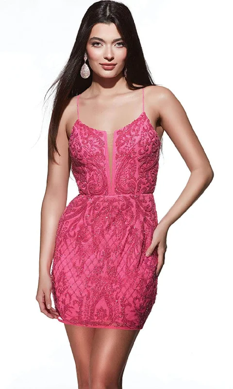Limited Quantity Alyce Paris 4842 - Bead Embellished Scoop Cocktail Dress
