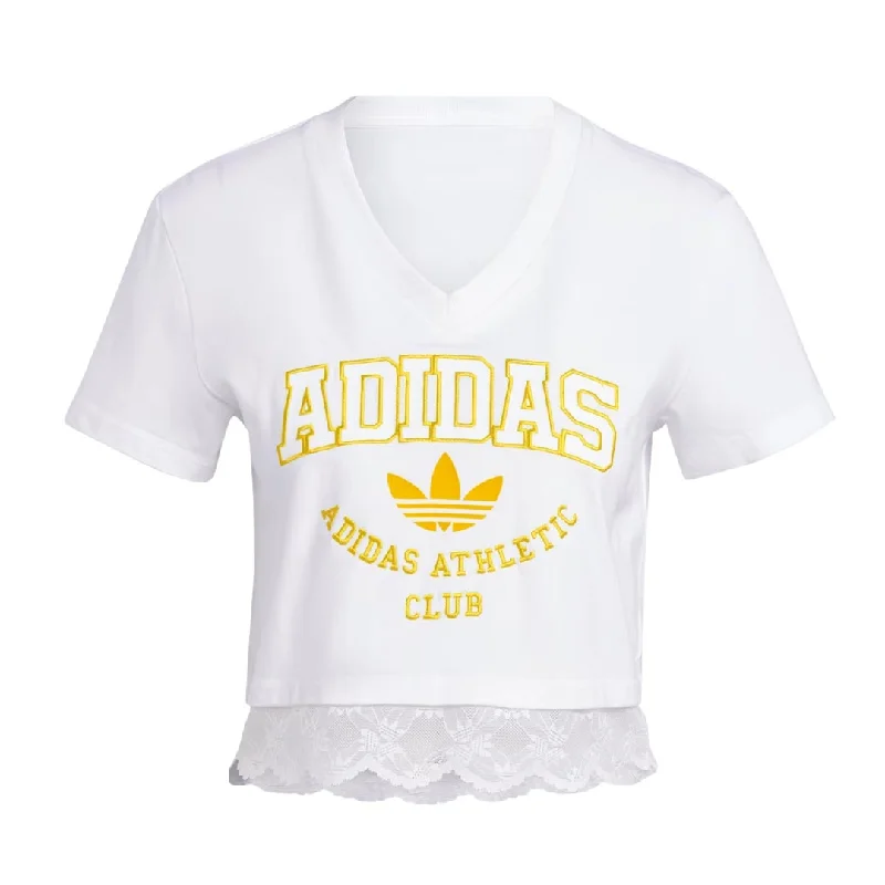 adidas - Women's Originals Cropped Lace Trim T-Shirt (II5608)