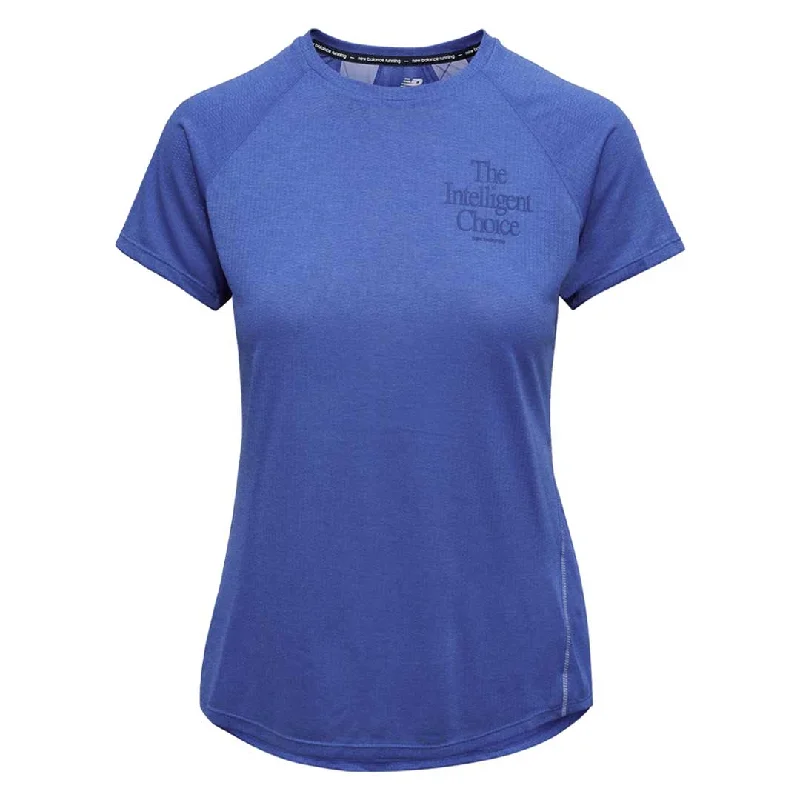 New Balance - Women's Printed Impact Run Short Sleeve T-Shirt (WT21263 MBH)