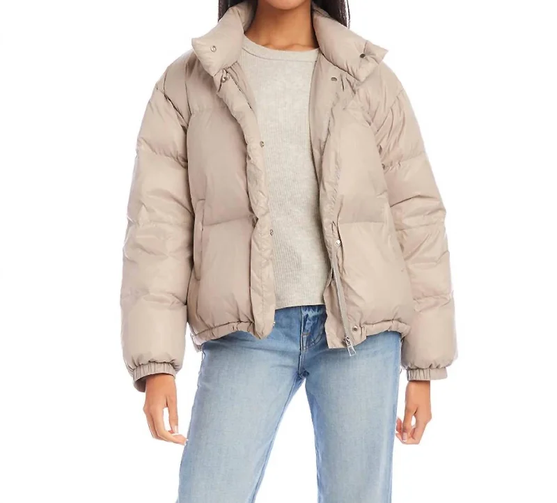 Puffer Jacket In Taupe