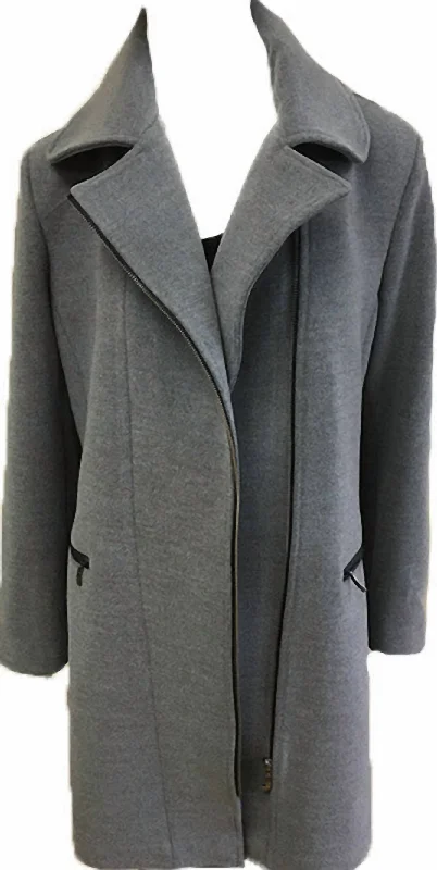 Massive Deals Side-Zip Car Coat In Gray