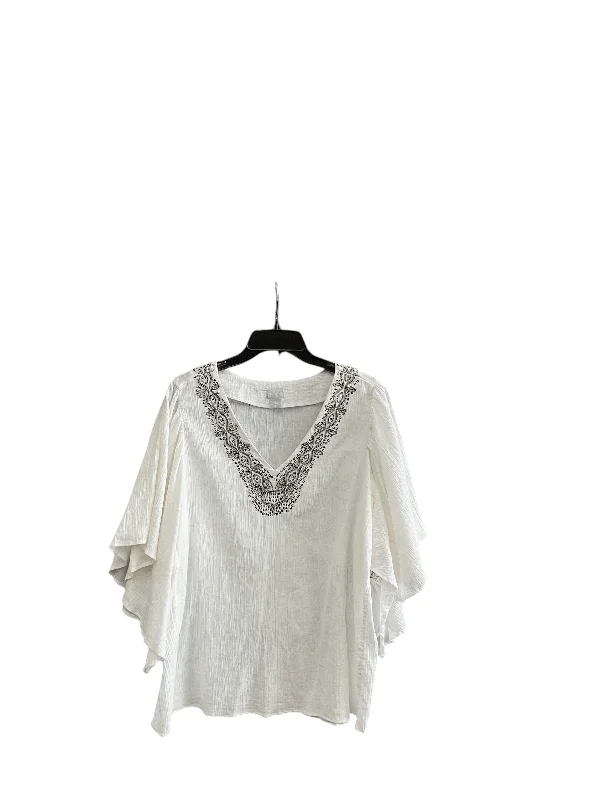 Buy Now Top Short Sleeve By Chicos In White, Size: Xl