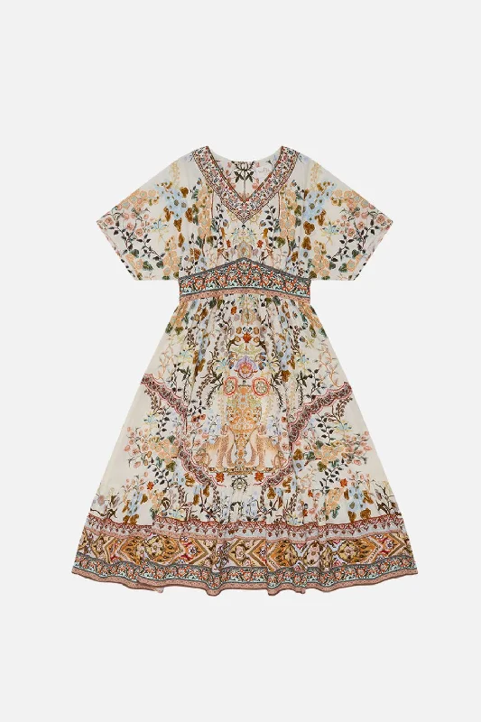 KIDS RELAXED SHIRRED WAIST DRESS 12-14 IN HONOUR OF HEIRLOOMS