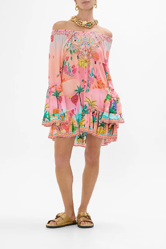 A LINE FRILL DRESS SISTER SUNSET