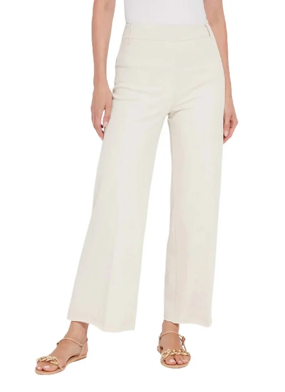 Crazy Deals Erin Wide Leg Denim Pant In Oat