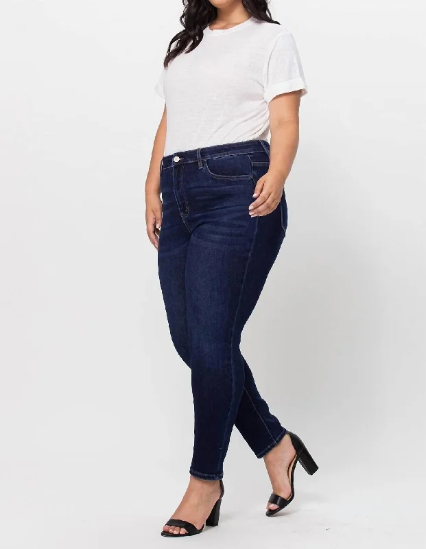 Deal Mania Plus Size High Rise Ankle Skinny Jeans In Dark Wash