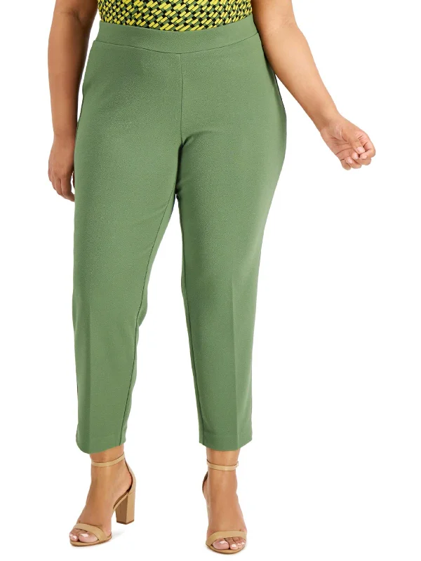 Plus Womens Pull On Slim Ankle Pants