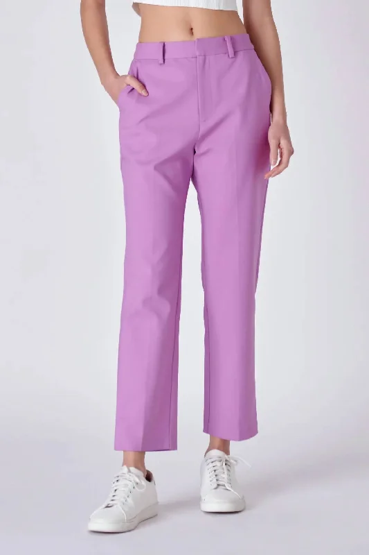 Slim Cigarette Trousers In Lilac