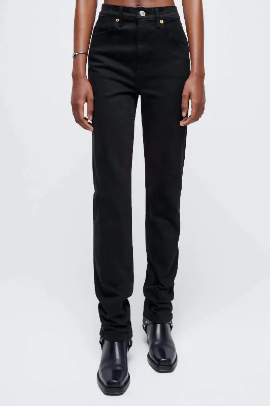 Act Fast Women's 70S Straight Jean In Black