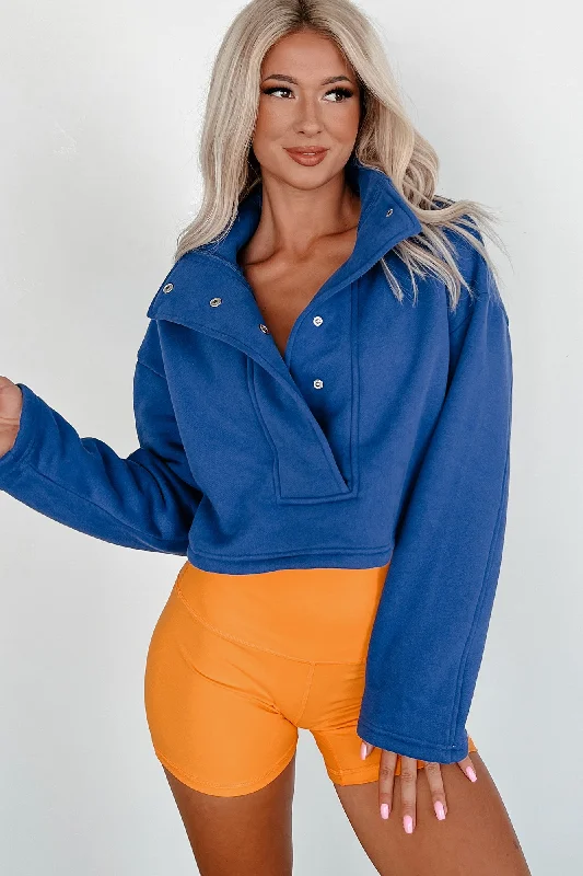 Today’s Special Go-Getter Attitude Cropped Snap-Button Pullover (Blue)