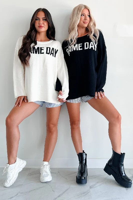 Stylish On The Sideline "Game Day" Sweater (Ivory/Black)