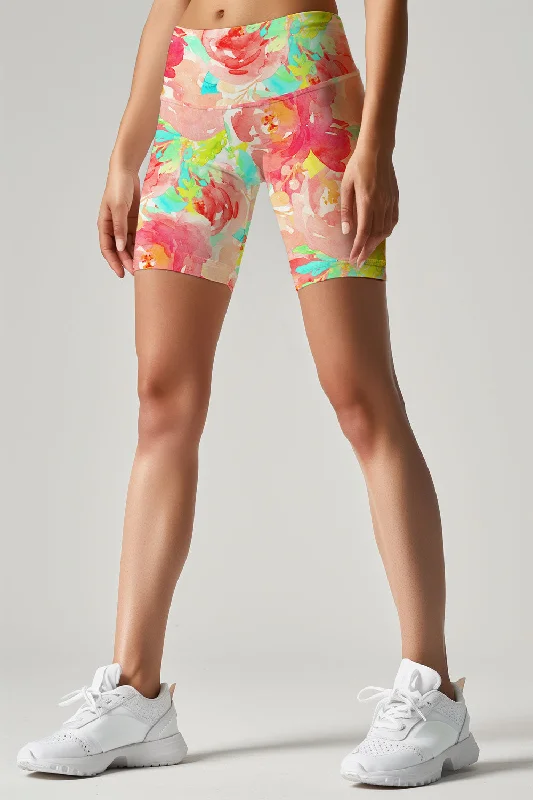 Good Idea Karen Floral Performance Yoga Biker Shorts - Women