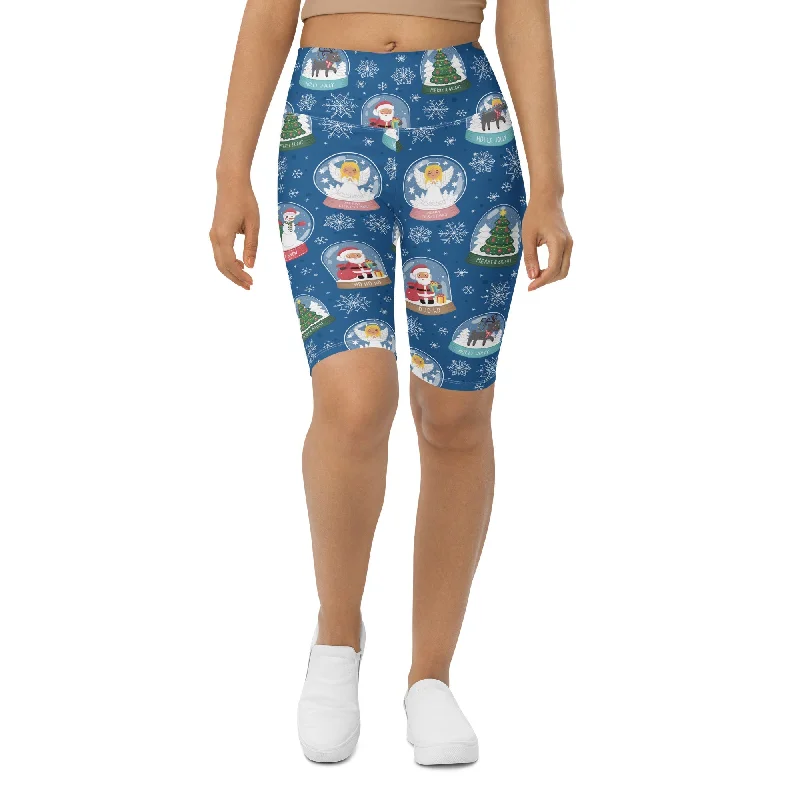 Snow Globe Pattern Biker Shorts