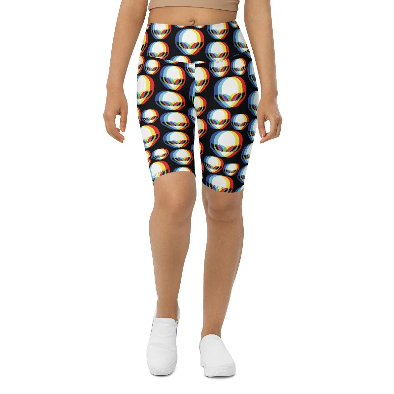 Trippy Alien Biker Shorts